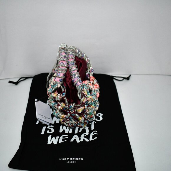 Kurt Geiger London SMALL Macrame Crystal Clutch in Wine #2038256999 NWT Details: - Picture 4 of 7